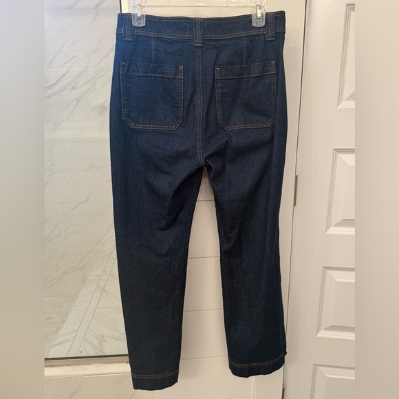 LOFT Petite High Rise Wide Leg Jeans in Dark Rinse Wash, size 27/4P - Picture 6 of 8